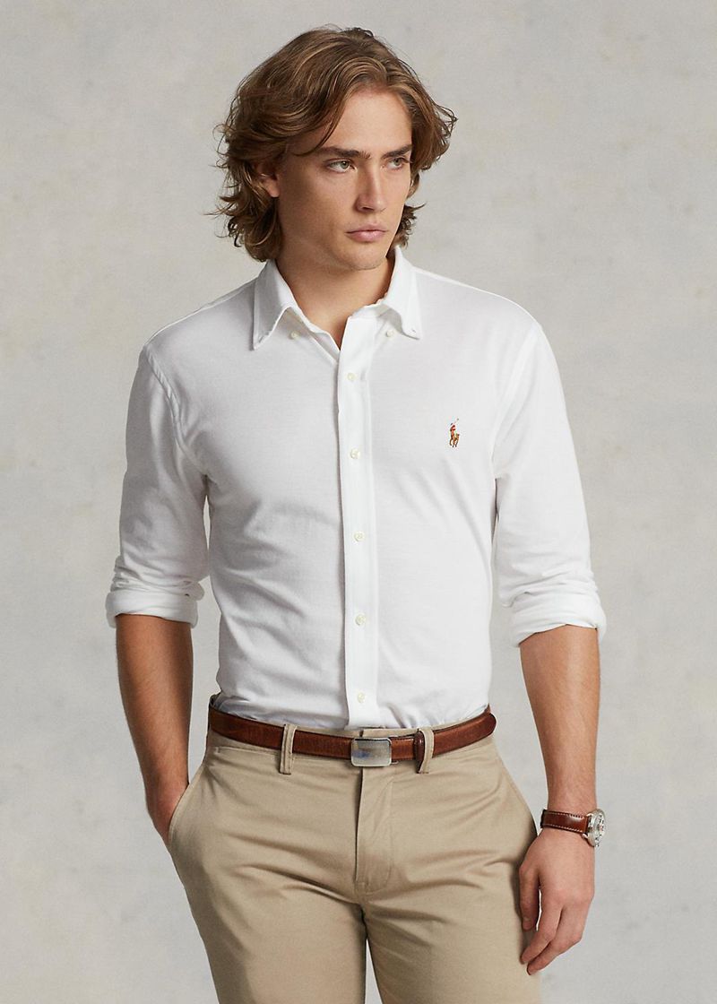 Camisas Polo Ralph Lauren Hombre Tejer Oxford Chile Blancas CHDIU-5928